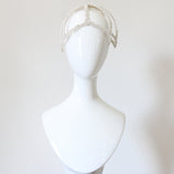 "Scattered Pearls" Vintage 1970's Wire & Pearl Beaded Juliet Cap