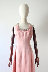 "Perfectly Pink Dior" Vintage 1960's Christian Dior Pink Silk & Rhinestone Gown UK 10-12 US 6-8