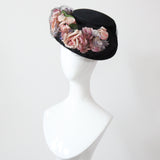 "Pastel Roses" Vintage 1940's Pastel Rose & Veil Hat