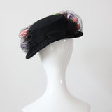 "Pastel Roses" Vintage 1940's Pastel Rose & Veil Hat