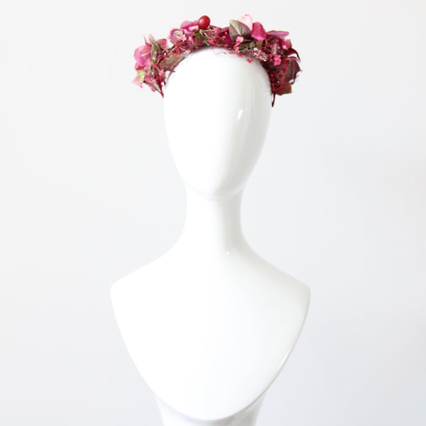 "Dark Fuchsia Florals" Vintage 1950's Floral Percher Hat