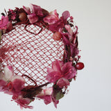 "Dark Fuchsia Florals" Vintage 1950's Floral Percher Hat
