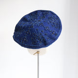 "Soutache & Studs" Vintage 1940's Soutache & Stud Embellished Wool Tam Hat