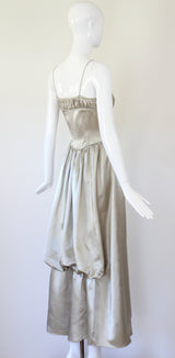 "Sage Green Satin" Vintage 1940's Sage Green Satin Evening Gown UK 8 US 4
