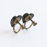 "Heart Shaped Cameos" Vintage 1930's Black & Cream Cameo Earrings