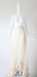 "Victorian Lace" Antique Victorian Waterfall Lace Skirt UK 6 US 2