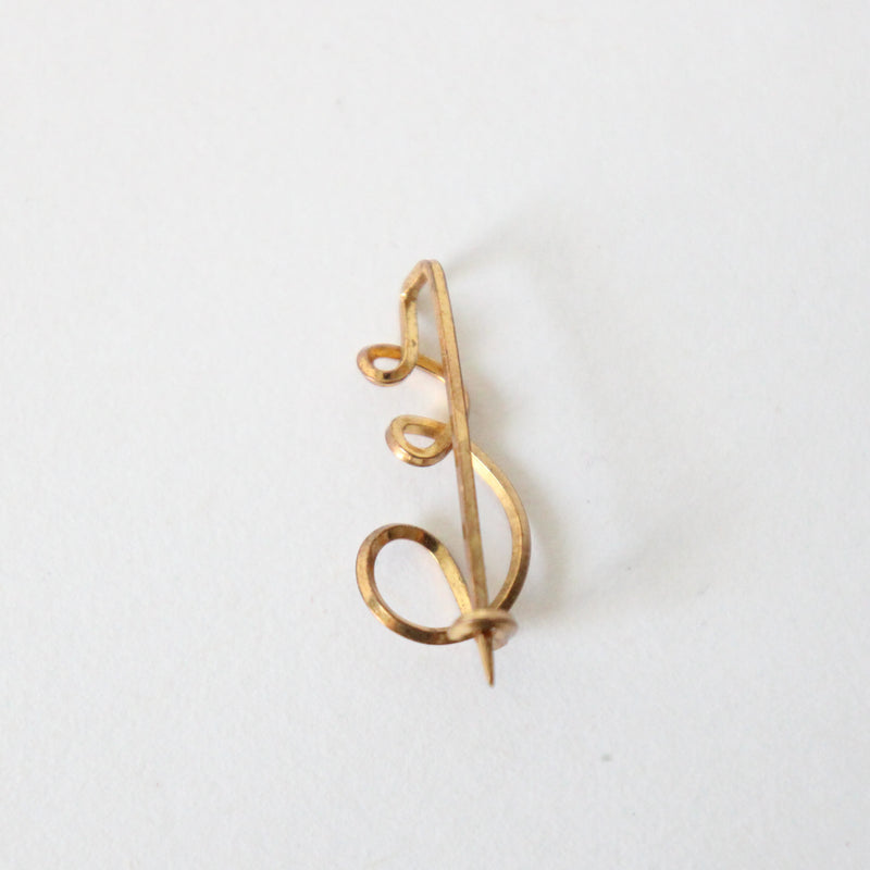 "E" Vintage 1940's Initial E Brooch