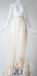 "Victorian Lace" Antique Victorian Waterfall Lace Skirt UK 6 US 2