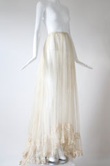 "Victorian Lace" Antique Victorian Waterfall Lace Skirt UK 6 US 2