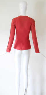 "Sequin Rays" Vintage 1930's Crepe Silk Beaded Blouse UK 8 US 4