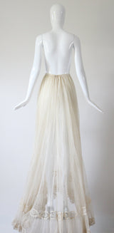 "Victorian Lace" Antique Victorian Waterfall Lace Skirt UK 6 US 2