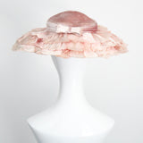"Pink Velvet Petals" Vintage 1950's Pink Velvet Petal Saucer Hat