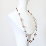 "Rhinestones & Murano" Vintage 1920's Murano Bead & Rhinestone Necklace