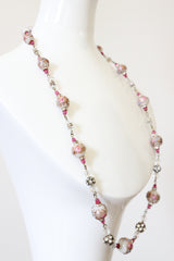 "Rhinestones & Murano" Vintage 1920's Murano Bead & Rhinestone Necklace