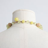 "Lemon Beads" Vintage 1950's Necklace & Earrings Demi-Parure Set