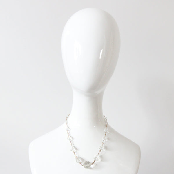 "Faceted Glass Beads" Vintage 1940's Glass Bead and Wirework Necklace