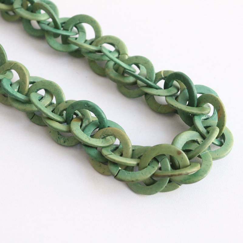 "Sage Green Chain Links" Vintage 1930's Sage Green Celluloid Chain Link Necklace