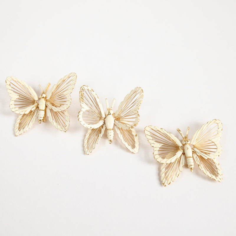 "Mariposa" Vintage 1960's Enamel & Gold Butterfly Brooches