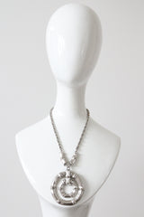 "Brushed Silver Bamboo" Vintage 1970's Brushed Silver Bamboo Accent Necklace
