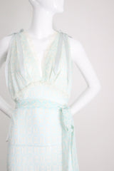 "Art Deco & Lace" Vintage 1960's Art Deco Pattern & Lace Nightdress  UK 10-12 US 6-8