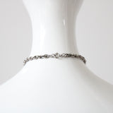 "Brushed Silver Bamboo" Vintage 1970's Brushed Silver Bamboo Accent Necklace