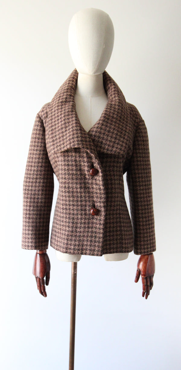 "Houndstooth Dior" Vintage 1960's Houndstooth Christian Dior Jacket UK 12-14 US 8-10