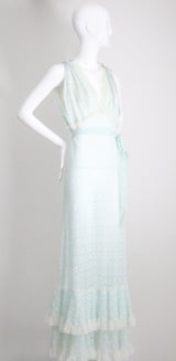 "Art Deco & Lace" Vintage 1960's Art Deco Pattern & Lace Nightdress  UK 10-12 US 6-8