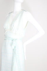 "Art Deco & Lace" Vintage 1960's Art Deco Pattern & Lace Nightdress  UK 10-12 US 6-8