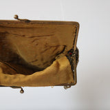 "Rhinestones & Lamé" Vintage 1930's Gold Lamé & Rhinestone Evening Bag