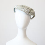 "Ice Blue Sequins" Vintage 1950's Iridescent Ice Blue Sequin Percher Hat
