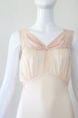 "Silk & Lace" Vintage 1930's Keyhole Detail Silk & Lace Bias Cut Gown UK 8 US 4