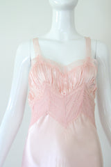 "Perfectly Pink Lace" Vintage 1930's Pink Lace & Pleats Gown UK 8 US 4