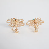 "Emerald Florals" Vintage 1950's Gold & Emerald Rhinestone Screw Back Earrings