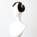 "Bitter Chocolate Velvet" Vintage 1950's S Shaped Fascinator Hat