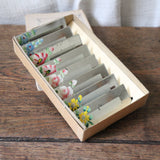 Vintage 1940's Floral Painted Glass Mirror Place Cards