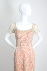"Chantilly Lace & Rhinestones" Vintage 1950's Howard Greer Lace Dress UK 8 US 4