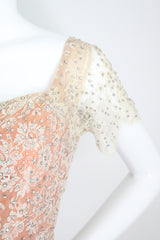 "Chantilly Lace & Rhinestones" Vintage 1950's Howard Greer Lace Dress UK 8 US 4