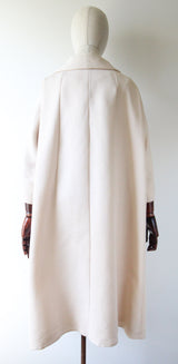 "Cream Silk Faille" Vintage 1950's Cream Silk Faille Coat UK 10-14 US 6-10