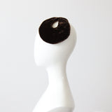 "Bitter Chocolate Velvet" Vintage 1950's S Shaped Fascinator Hat