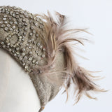 "Silver Rhinestones & Lamé" Vintage 1920's Lamé & Rhinestone Cloche Hat