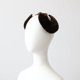 "Bitter Chocolate Velvet" Vintage 1950's S Shaped Fascinator Hat