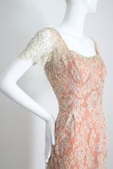 "Chantilly Lace & Rhinestones" Vintage 1950's Howard Greer Lace Dress UK 8 US 4