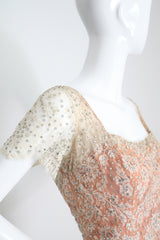 "Chantilly Lace & Rhinestones" Vintage 1950's Howard Greer Lace Dress UK 8 US 4