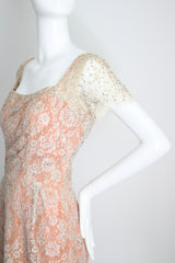 "Chantilly Lace & Rhinestones" Vintage 1950's Howard Greer Lace Dress UK 8 US 4