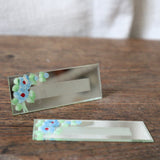 Vintage 1940's Floral Painted Glass Mirror Place Cards