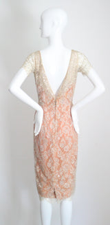 "Chantilly Lace & Rhinestones" Vintage 1950's Howard Greer Lace Dress UK 8 US 4