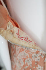 "Chantilly Lace & Rhinestones" Vintage 1950's Howard Greer Lace Dress UK 8 US 4