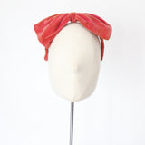 "Sun Kissed Coral" Vintage 1940's Pink Velvet Bow Headband