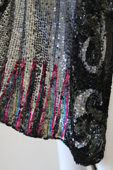 "Silver Sequins" Vintage 1920's Silver Sequin Tabard Dress UK 10-14 US 6-10