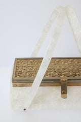 "Pearlescent Lucite & Filigree" Vintage 1950's Pearlescent Lucite & Filigree Box Bag